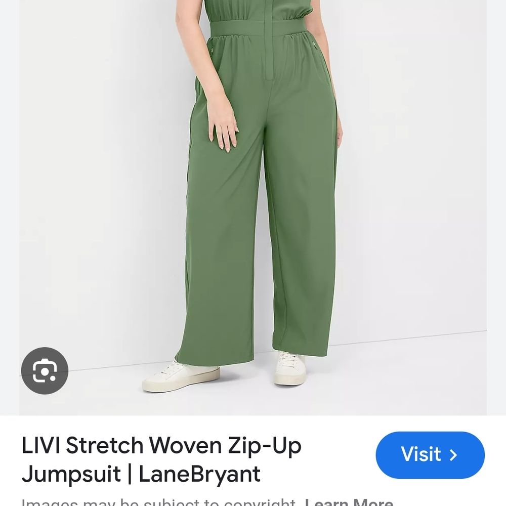 Lane Bryant Green Wide-Leg Jumpsuit